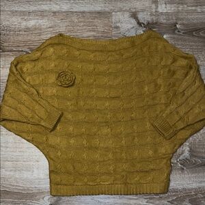 YOINS Mustard Off-the-Shoulder Sweater